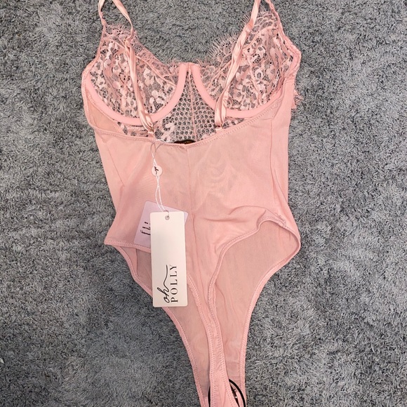 OH POLLY BLUSH PINK LACE BODYSUIT - Picture 3 of 4
